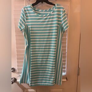 Southern tide performance material dress size extra large teal and white